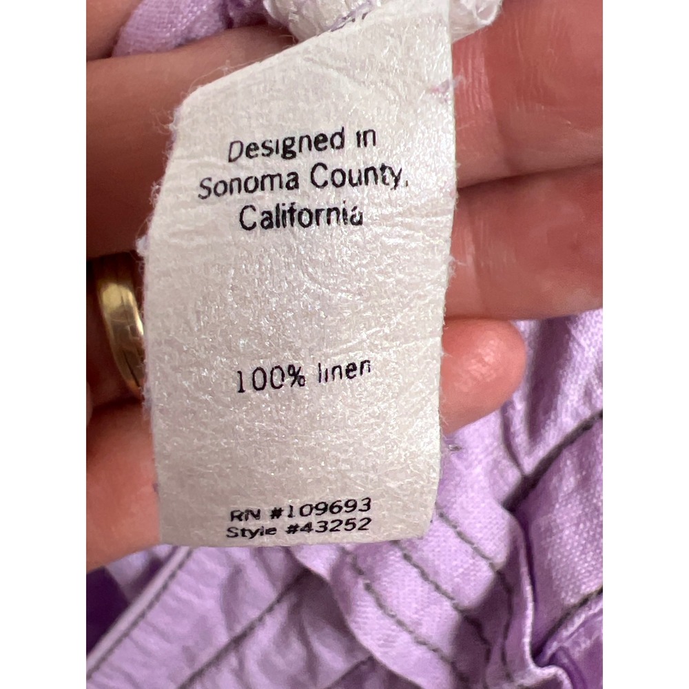 Athleta Lavender 100% Linen Cargo Pants Purple Straight Leg Womens 10 Utility - Picture 9 of 10
